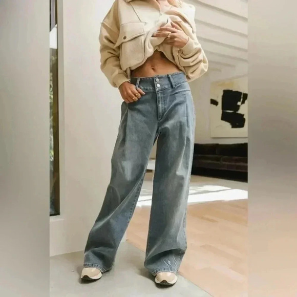 Bohme Vera Wide Leg Barrel Jeans Women's S Light Wash High Rise Baggy Loose Boho - Picture 5 of 13